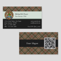 Clan Fraser Hunting Weathered Tartan Business Card