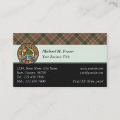 Clan Fraser Hunting Weathered Tartan Business Card (Front)