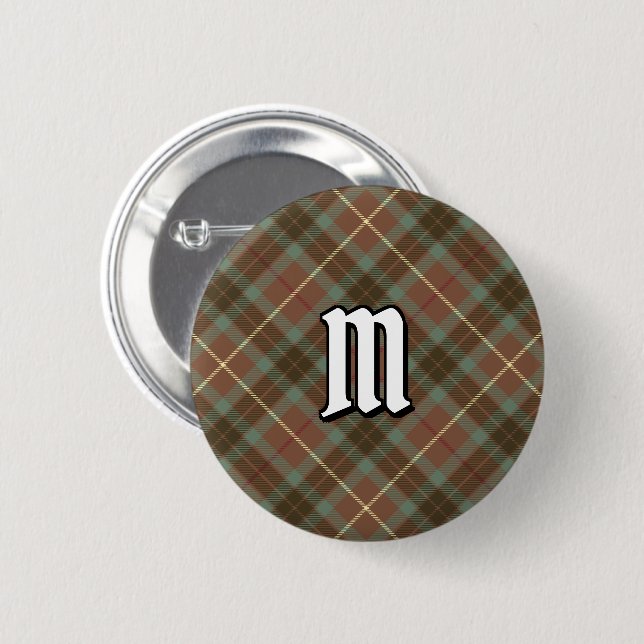 Clan Fraser Hunting Weathered Tartan Button (Front & Back)