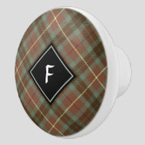 Clan Fraser Hunting Weathered Tartan Ceramic Knob