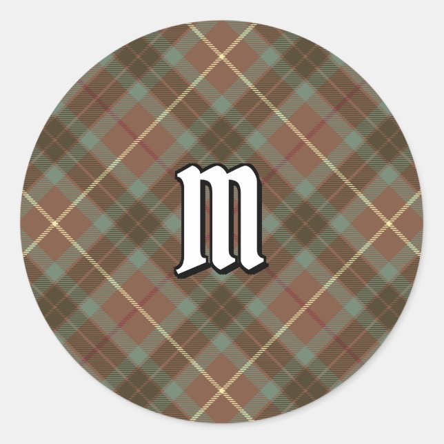 Clan Fraser Hunting Weathered Tartan Classic Round Sticker (Front)
