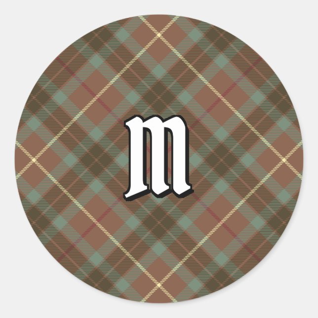 Clan Fraser Hunting Weathered Tartan Classic Round Sticker (Front)
