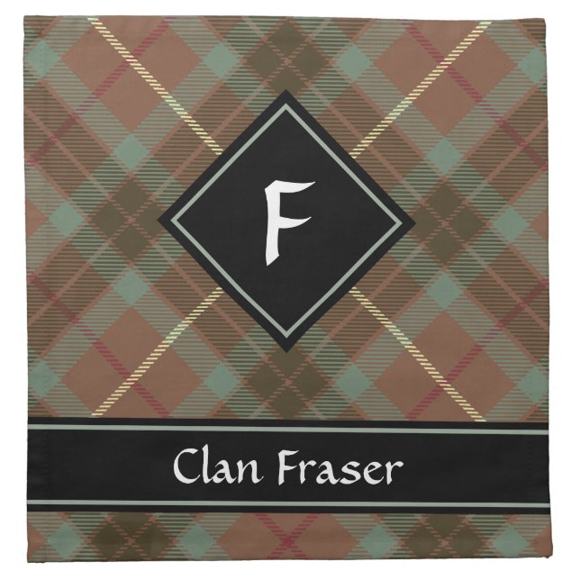 Clan Fraser Hunting Weathered Tartan Cloth Napkin (Front)