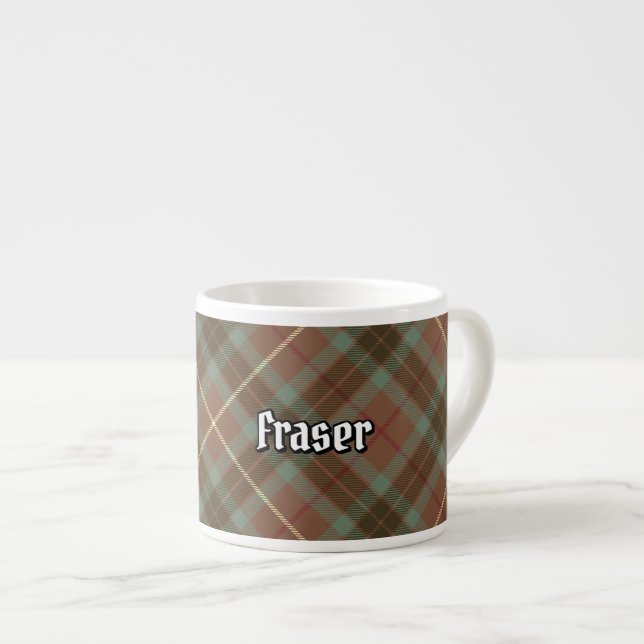 Clan Fraser Hunting Weathered Tartan Espresso Cup (Front Right)