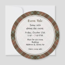 Clan Fraser Hunting Weathered Tartan Invitation