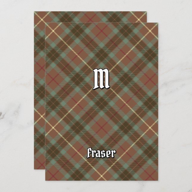 Clan Fraser Hunting Weathered Tartan Invitation (Front/Back)