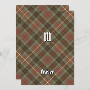 Clan Fraser Hunting Weathered Tartan Invitation