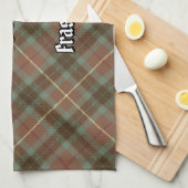 Clan Fraser Hunting Weathered Tartan Kitchen Towel (Quarter Fold)