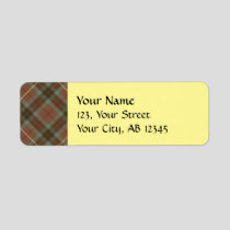 Clan Fraser Hunting Weathered Tartan Label