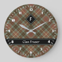 Clan Fraser Hunting Weathered Tartan Large Clock
