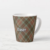 Clan Fraser Hunting Weathered Tartan Latte Mug (Right Angle)
