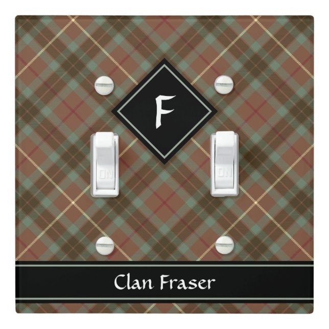 Clan Fraser Hunting Weathered Tartan Light Switch Cover (In Situ)