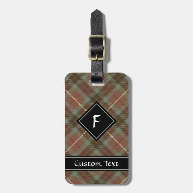 Clan Fraser Hunting Weathered Tartan Luggage Tag (Front Vertical)