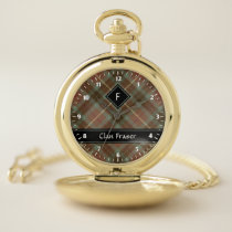Clan Fraser Hunting Weathered Tartan Pocket Watch