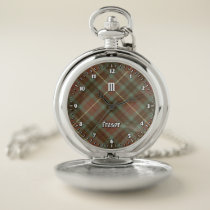 Clan Fraser Hunting Weathered Tartan Pocket Watch