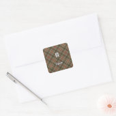 Clan Fraser Hunting Weathered Tartan Square Sticker (Envelope)