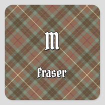 Clan Fraser Hunting Weathered Tartan Square Sticker