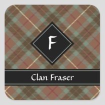 Clan Fraser Hunting Weathered Tartan Square Sticker