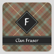 Clan Fraser Hunting Weathered Tartan Square Sticker