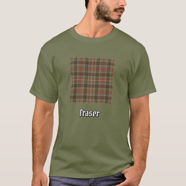 Clan Fraser Hunting Weathered Tartan T-Shirt (Front)