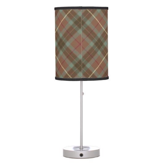 Clan Fraser Hunting Weathered Tartan Table Lamp (Back)