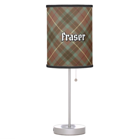 Clan Fraser Hunting Weathered Tartan Table Lamp (Left)