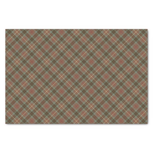 Clan Fraser Hunting Weathered Tartan Tissue Paper (Front)