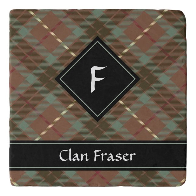 Clan Fraser Hunting Weathered Tartan Trivet (Front)