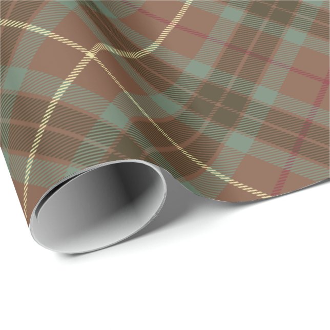 Clan Fraser Hunting Weathered Tartan Wrapping Paper (Roll Corner)