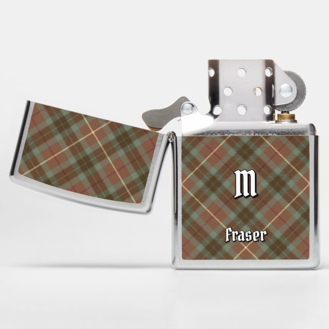 Clan Fraser Hunting Weathered Tartan Zippo Lighter (Opened)