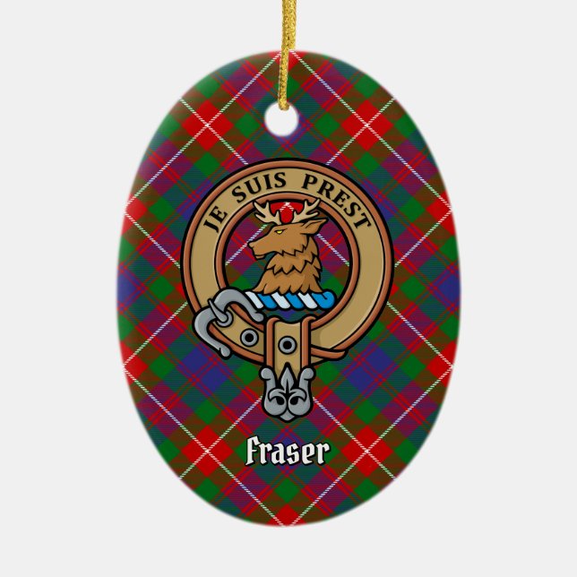 Clan Fraser of Lovat Crest Ceramic Ornament (Front)