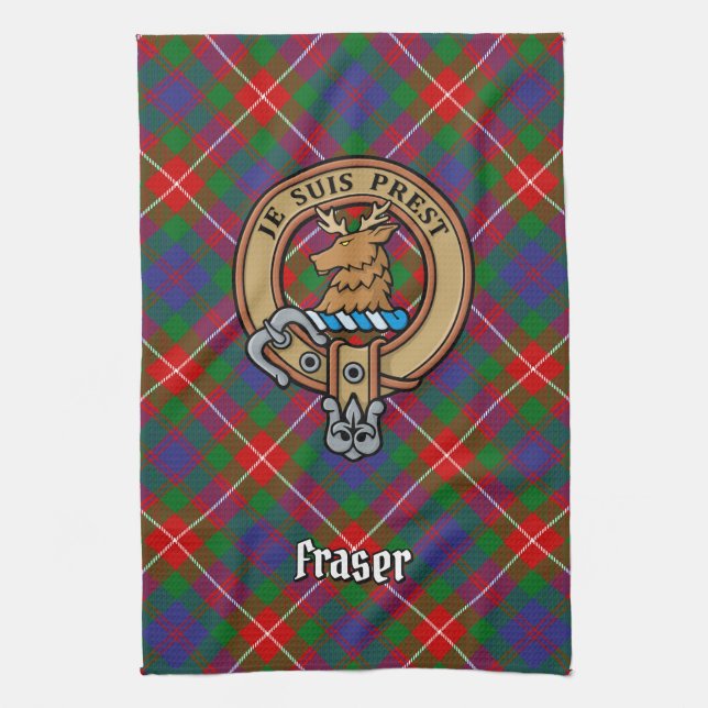 Clan Fraser of Lovat Crest Kitchen Towel (Vertical)