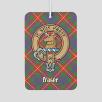 Clan Fraser of Lovat Crest over Tartan Air Freshener