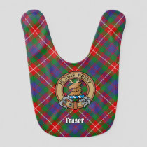 Clan Fraser of Lovat Crest over Tartan Baby Bib