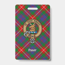 Clan Fraser of Lovat Crest over Tartan Badge