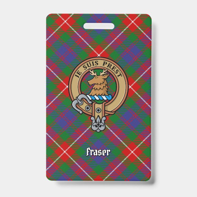 Clan Fraser of Lovat Crest over Tartan Badge (Front)