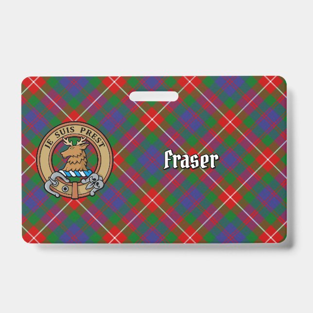 Clan Fraser of Lovat Crest over Tartan Badge (Front)
