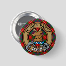 Clan Fraser of Lovat Crest over Tartan Button