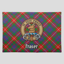 Clan Fraser of Lovat Crest over Tartan Cloth Placemat