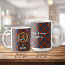 Clan Fraser of Lovat Crest over Tartan Coffee Mug