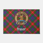 Clan Fraser of Lovat Crest over Tartan Doormat (Front)