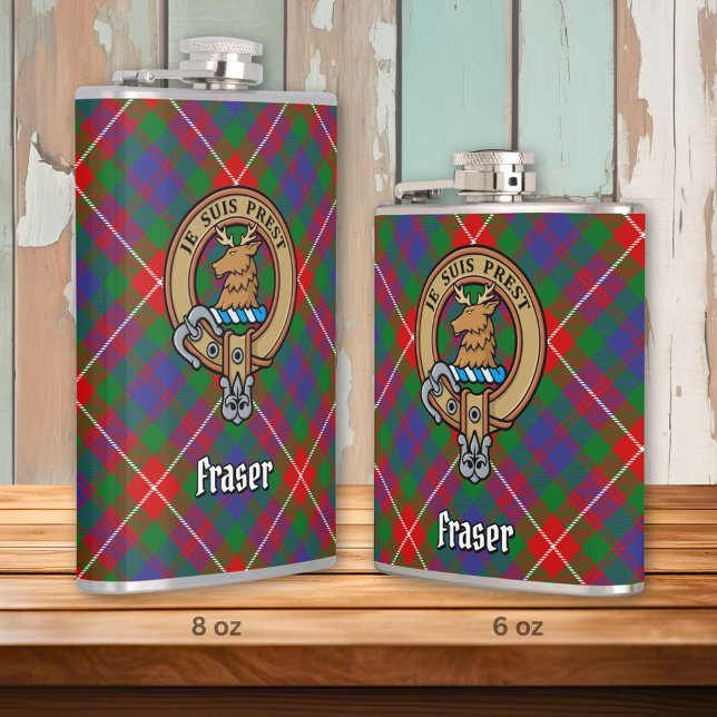 Clan Fraser of Lovat Crest over Tartan Flask (Creator Uploaded)