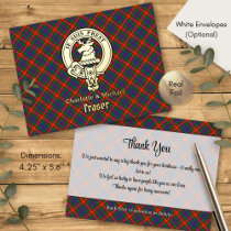 Clan Fraser of Lovat Crest over Tartan Foil Invitation Postcard