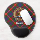 Clan Fraser of Lovat Crest over Tartan Gel Mouse Pad (Left Side)