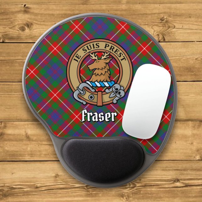 Clan Fraser of Lovat Crest over Tartan Gel Mouse Pad (Creator Uploaded)