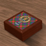 Clan Fraser of Lovat Crest over Tartan Gift Box<br><div class="desc">Clan Fraser of Lovat crest badge surrounded by a strap and buckle over tartan background. Custom text.</div>