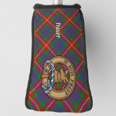Clan Fraser of Lovat Crest over Tartan Golf Head Cover (Rotate 90)
