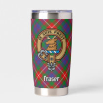 Clan Fraser of Lovat Crest over Tartan Insulated Tumbler