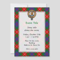 Clan Fraser of Lovat Crest over Tartan Invitation