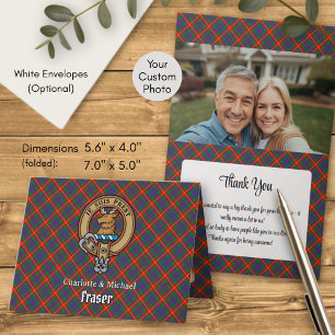 Clan Fraser of Lovat Crest over Tartan Invitation